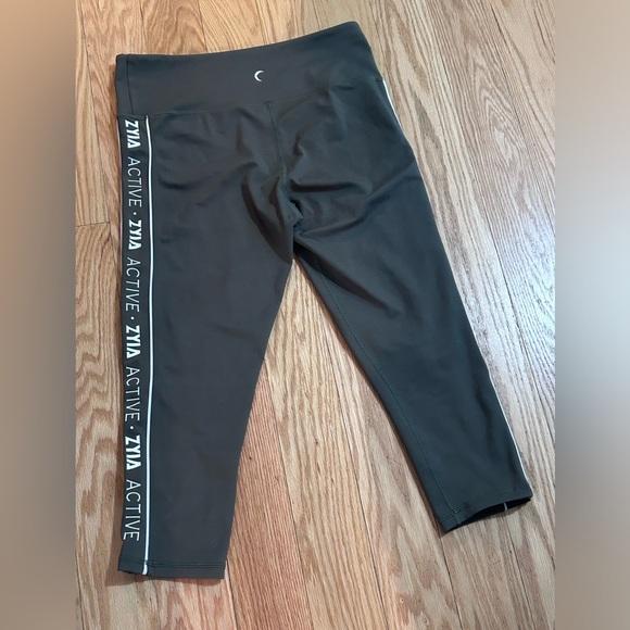 ZYIA Active Olive Green Leggings Side Logo Size 12 - Picture 6 of 8
